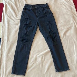 American Eagle black ripped jeans with comfort waistband